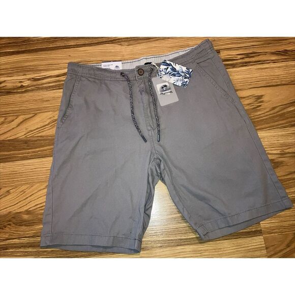 Mens Havana Jim Grey Shorts Size 32 Chino Flat Front Draw String MSRP $50 - Picture 1 of 4